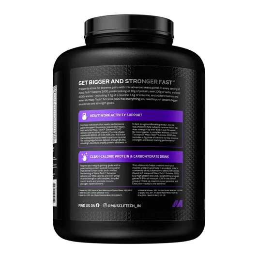 Muscletech Mass Tech Extreme 2000 - Nutrition Facts & Supplement Information
