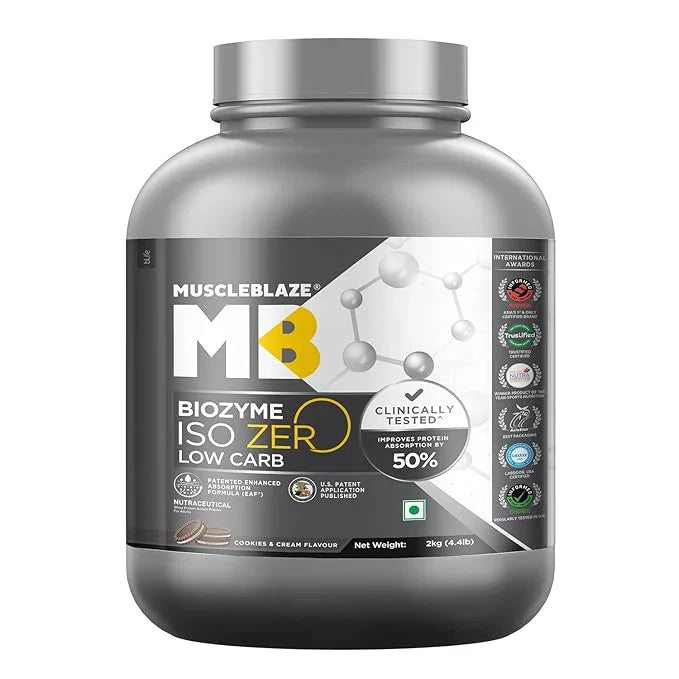 MuscleBlaze Biozyme Iso Zero Low Carb Whey Protein Isolate - Nutrition Facts & Supplement Information