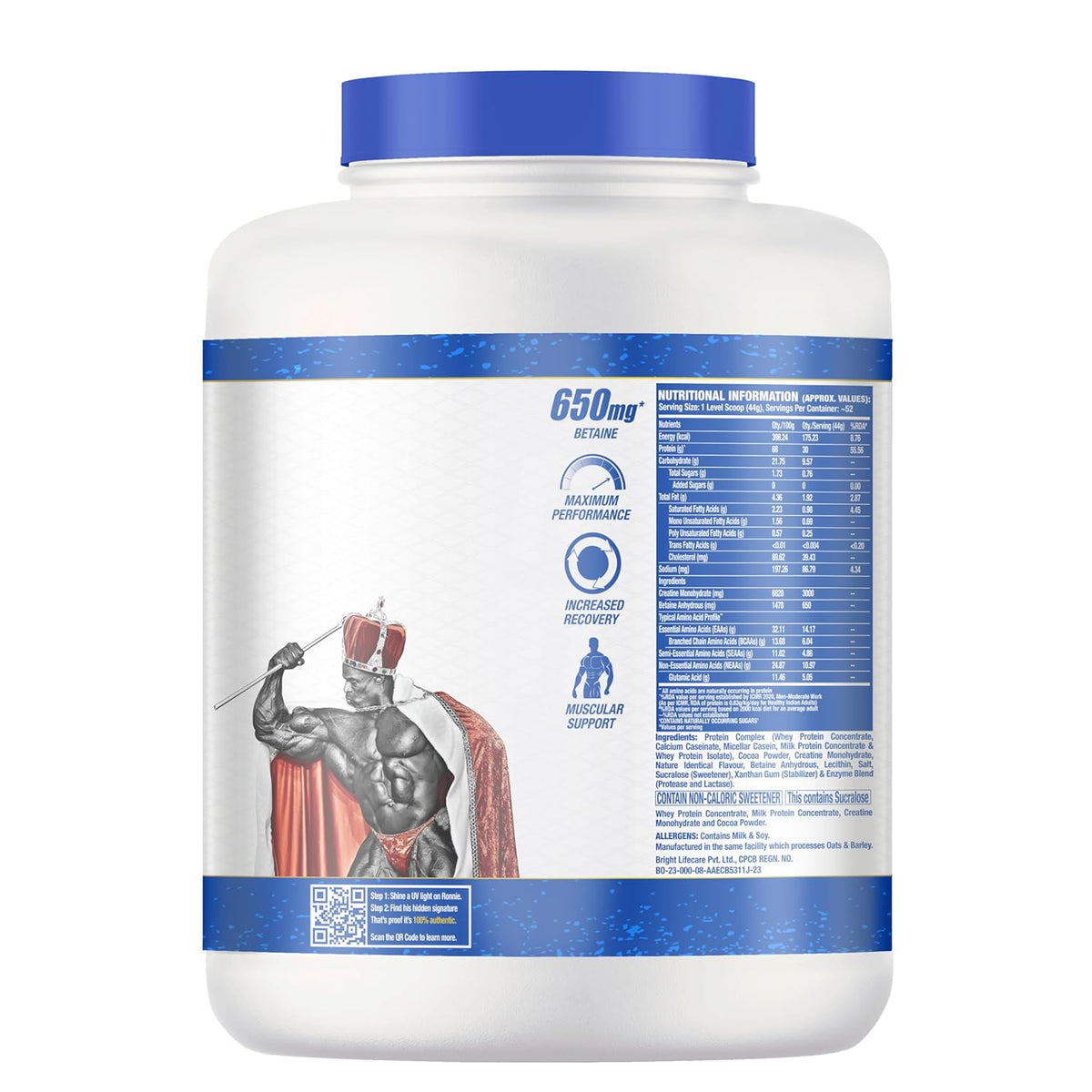 Ronnie Coleman Pro-Antium Whey Protein - Quality Guarantee & Back of Pack
