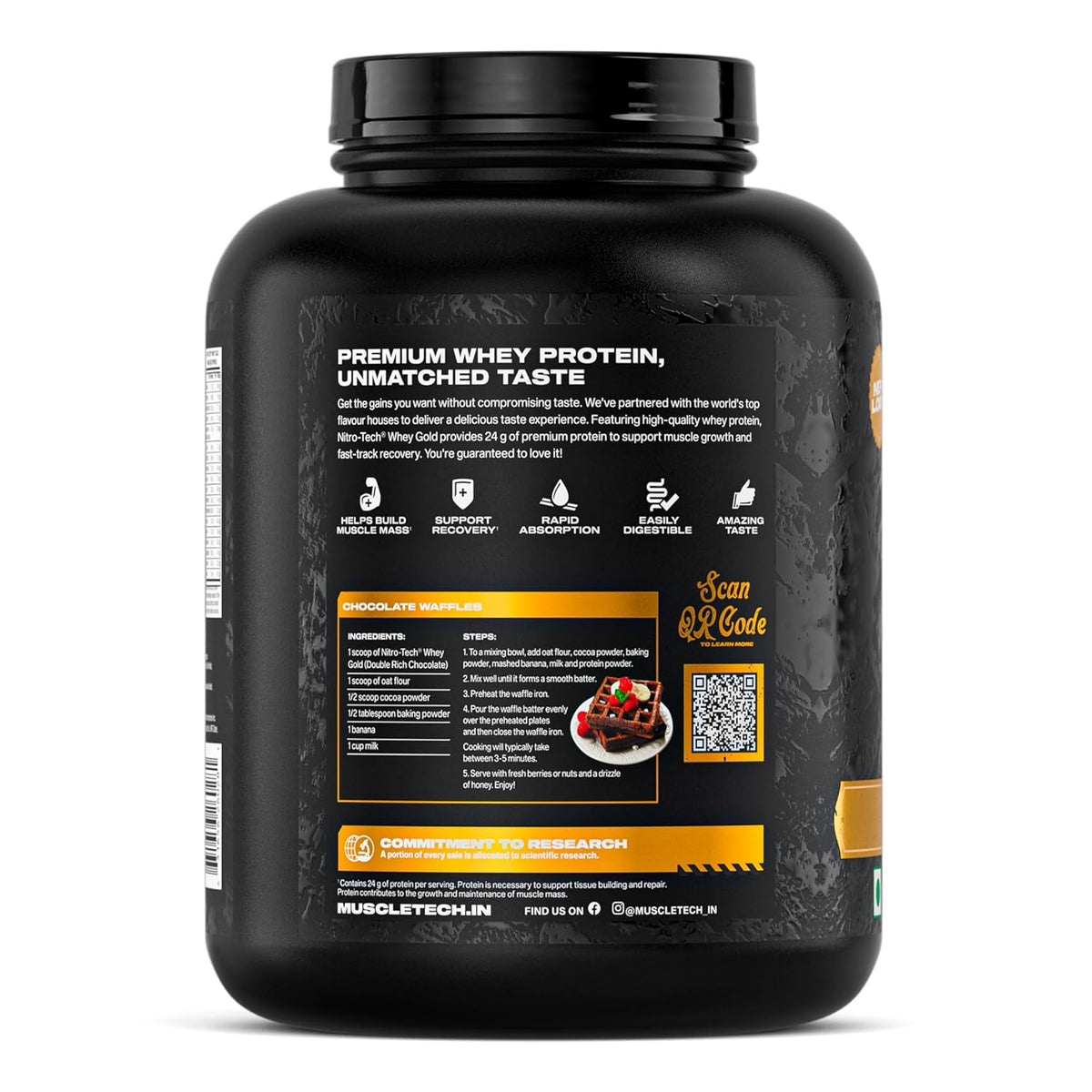 Muscletech Nitro-Tech Whey Gold - Quality Guarantee & Back of Pack
