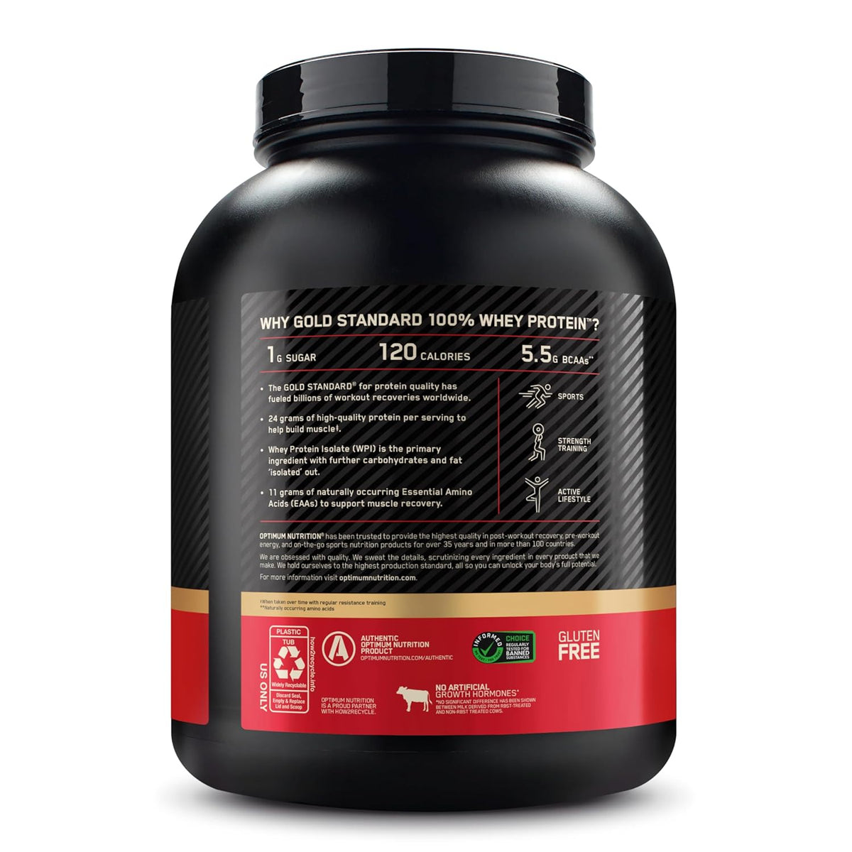 OPTIMUM NUTRITION GOLD STANDARD WHEY - Quality Guarantee & Back of Pack