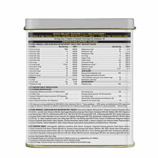 MuscleBlaze Biozyme 5 in 1 Multivitamin - Image 2