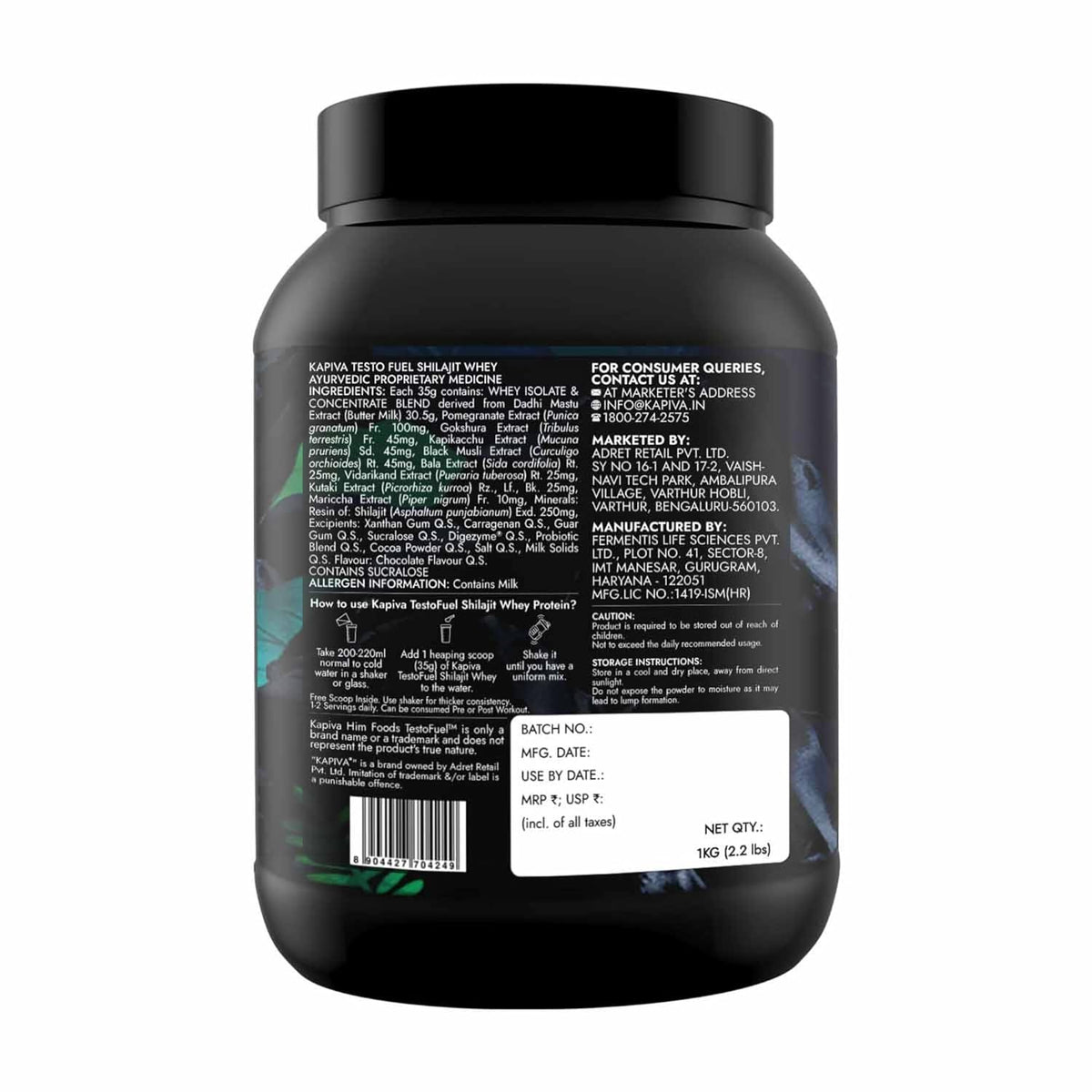 Kapiva Testofuel Shilajit Whey Protein