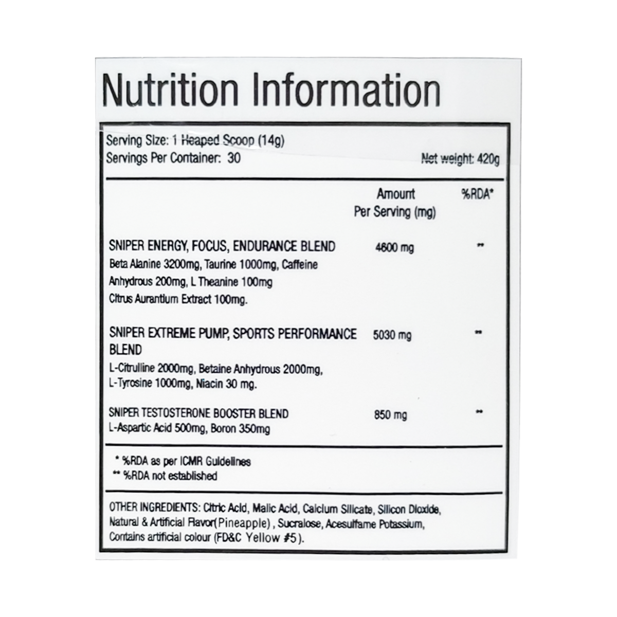One Science Sniper Pre Workout