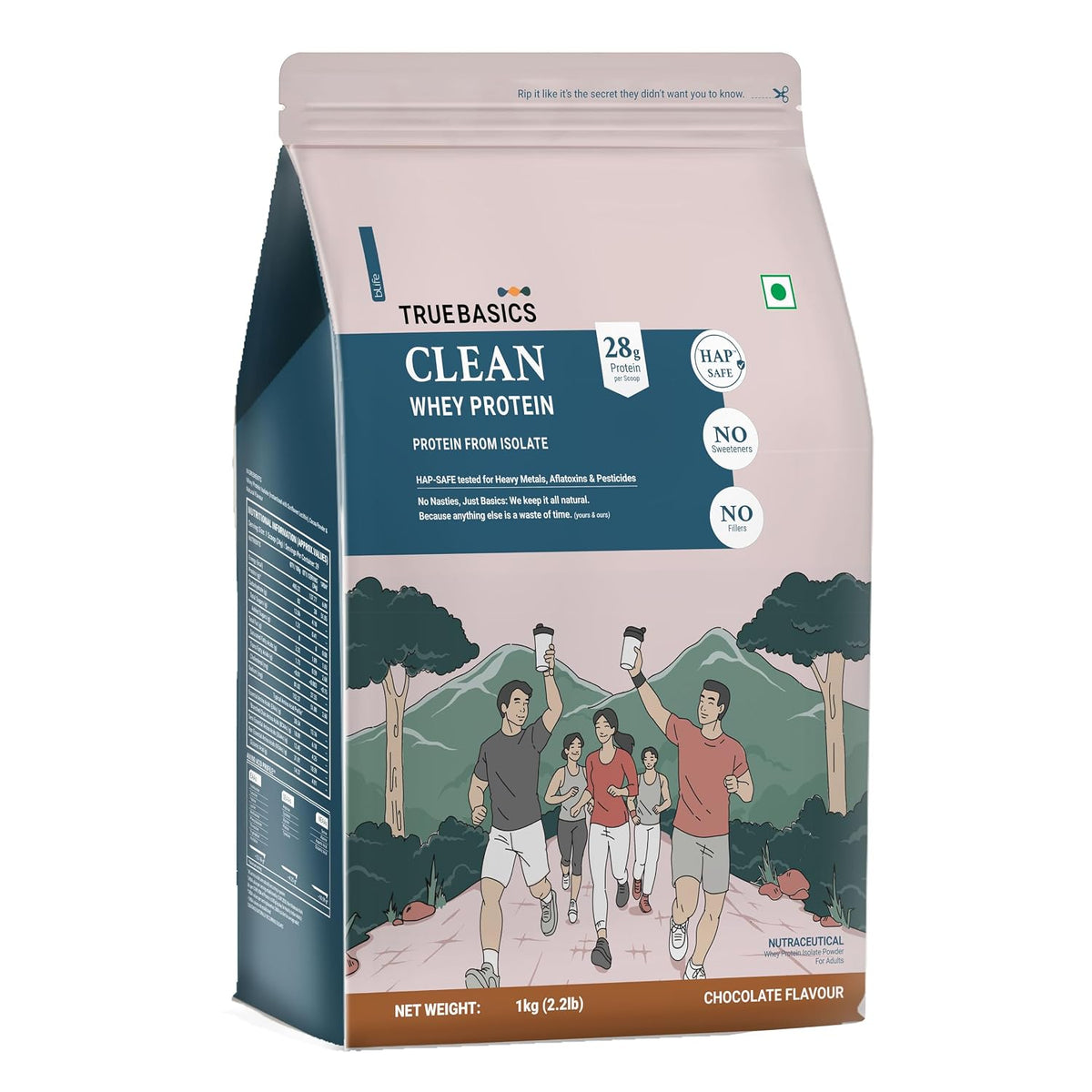 TrueBasics Clean Whey Protein - Chocolate Blend (1 kg)