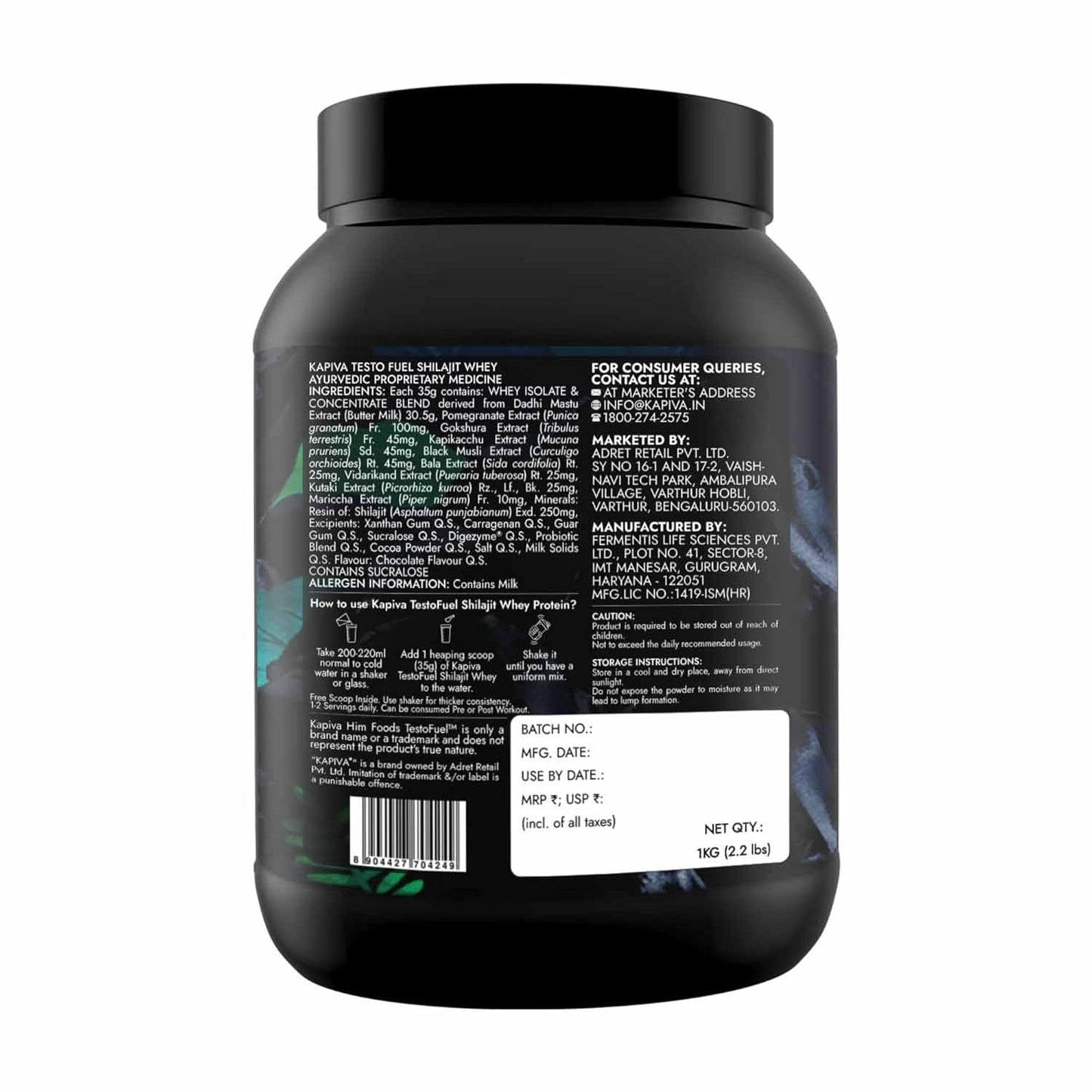 Kapiva Testofuel Shilajit Whey Protein