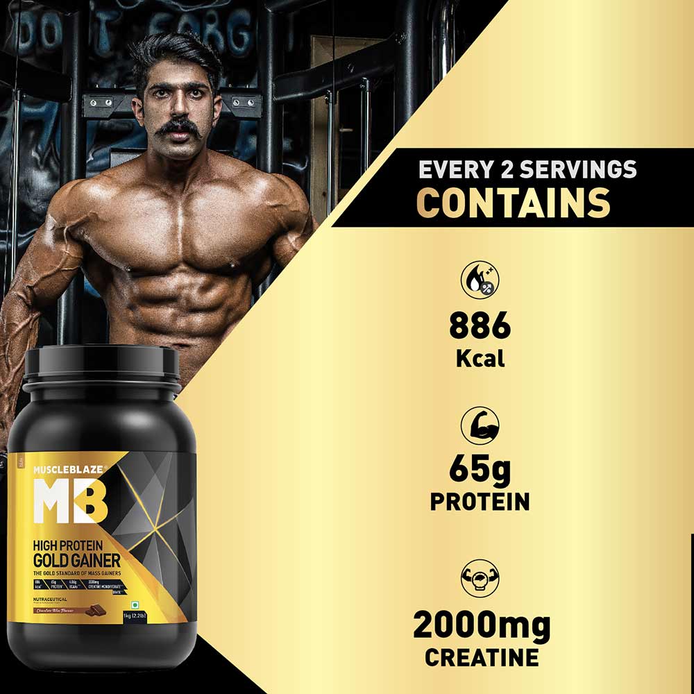 MuscleBlaze High Protein Gold Gainer - Quality Guarantee & Back of Pack